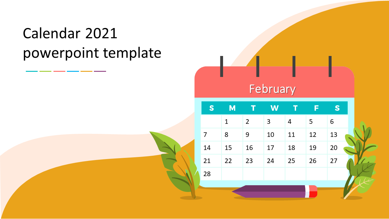 Calendar 2021 PowerPoint Template For Presentation